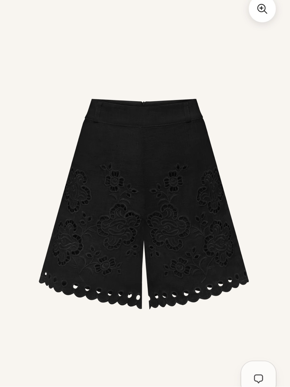 NWT Annabo Black Scalloped Eyelet Embroidered Shorts